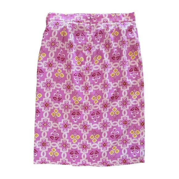 NWT Ann Taylor Pink Floral Geo Print Faux Wrap Midi Skirt Women’s Size 14 NEW - Picture 2 of 9